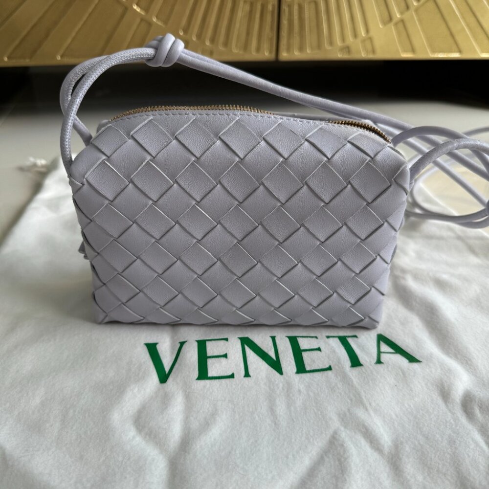 Bottega Veneta mini loop camera bag oyster